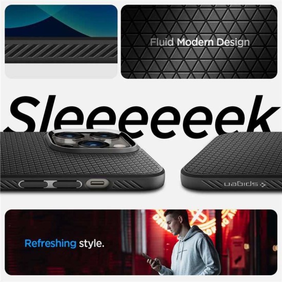Husa pentru iPhone 14 Pro, Spigen Liquid Air, Matte Black (Spigen, iPhone 14 Pro) by www.silkase.ro Husa pentru iPhone 14 Pro, Spigen Liquid Air, Matte Black (iPhone 14 Pro, ACS04957) by www.silkase.ro