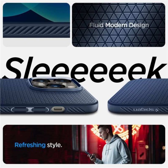 Husa Spigen Liquid Air compatibila cu iPhone 14 Pro Navy Blue (Spigen, iPhone 14 Pro) by www.silkase.ro Husa Spigen Liquid Air compatibila cu iPhone 14 Pro Navy Blue (iPhone 14 Pro, ACS04958) by www.silkase.ro