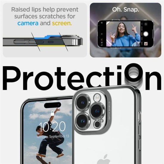 Husa Spate Spigen Optik Crystal Compatibila Cu iPhone 14 Pro, Chrome Grey (Spigen, iPhone 14 Pro) by www.silkase.ro Husa Spate Spigen Optik Crystal Compatibila Cu iPhone 14 Pro, Chrome Grey (iPhone 14 Pro, ACS04979) by www.silkase.ro