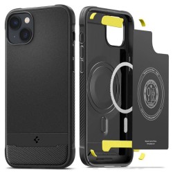 Husa Spigen Rugged Armor MagSafe compatibila cu iPhone 14 Matte Black