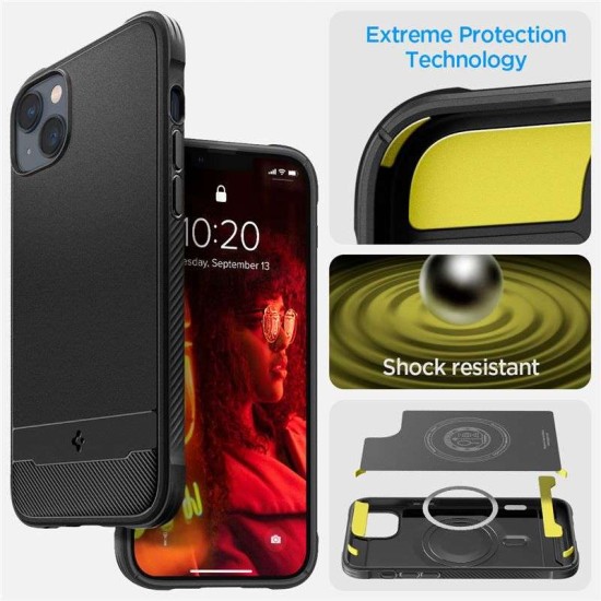 Husa Spigen Rugged Armor MagSafe compatibila cu iPhone 14 Matte Black (Spigen, iPhone 14) by www.silkase.ro Husa Spigen Rugged Armor MagSafe compatibila cu iPhone 14 Matte Black (iPhone 14, ACS05036) by www.silkase.ro