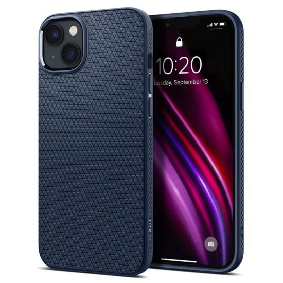 Husa Apple iPhone 14 Spigen Liquid Air - Navy Blue (iPhone 14, ACS05038) by www.silkase.ro
