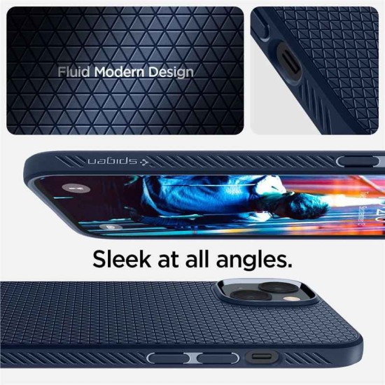 Husa Apple iPhone 14 Spigen Liquid Air - Navy Blue (iPhone 14, ACS05038) by www.silkase.ro