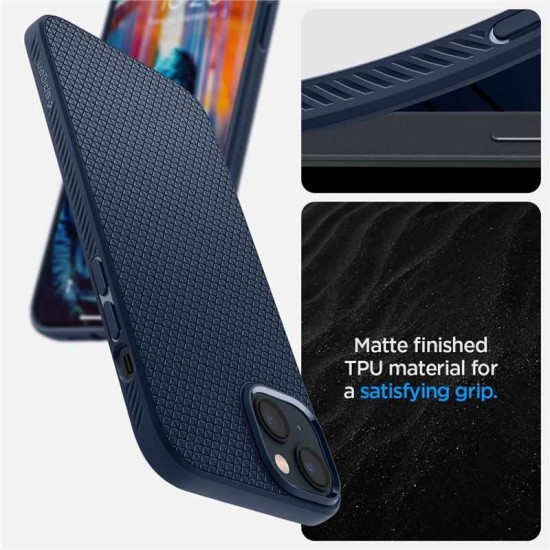Husa Apple iPhone 14 Spigen Liquid Air - Navy Blue (iPhone 14, ACS05038) by www.silkase.ro