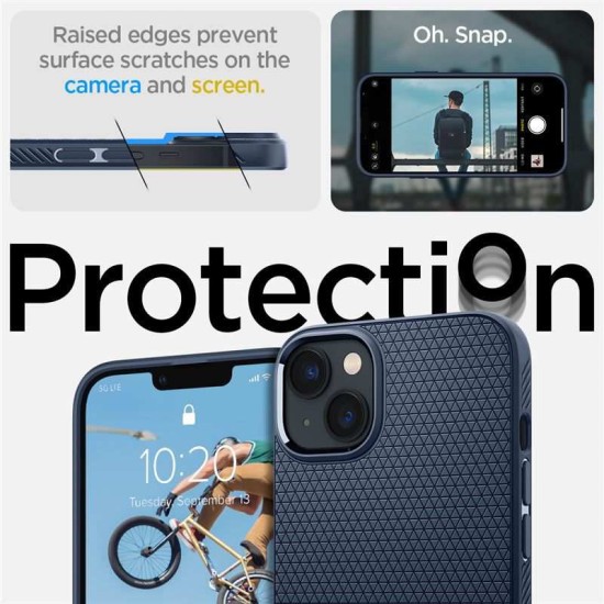Husa Apple iPhone 14 Spigen Liquid Air - Navy Blue (iPhone 14, ACS05038) by www.silkase.ro