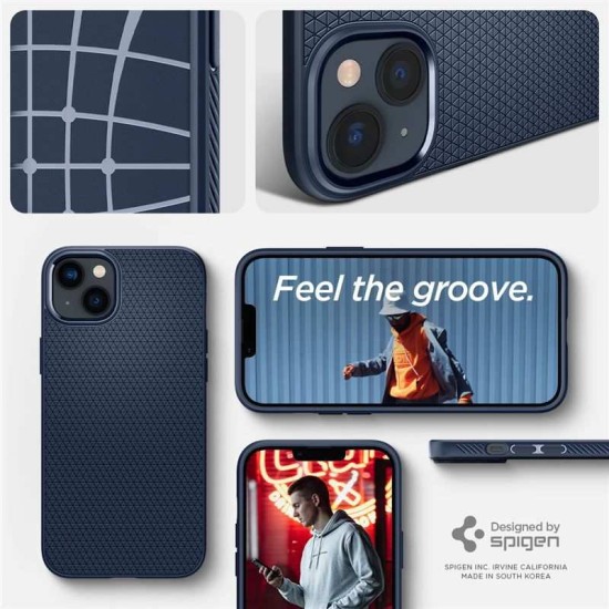 Husa Apple iPhone 14 Spigen Liquid Air - Navy Blue (iPhone 14, ACS05038) by www.silkase.ro