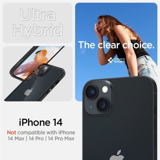 Husa Spigen Ultra Hybrid compatibila cu iPhone 14 Matte Black (Spigen, iPhone 14) by www.silkase.ro Husa Spigen Ultra Hybrid compatibila cu iPhone 14 Matte Black (iPhone 14, ACS05041) by www.silkase.ro