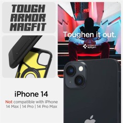 Husa de protectie compatibila cu iPhone 14, Spigen, Tough Armor Mag Safe, Black