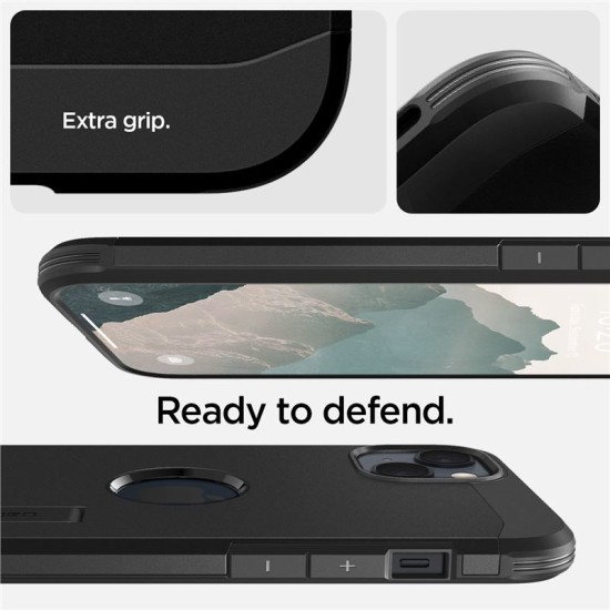 Husa de protectie compatibila cu iPhone 14, Spigen, Tough Armor Mag Safe, Black (iPhone 14, ACS05062) by www.silkase.ro