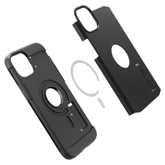 Husa de protectie compatibila cu iPhone 14, Spigen, Tough Armor Mag Safe, Black (iPhone 14, ACS05062) by www.silkase.ro