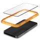 Set 2 folii sticla cu sistem de montare Case friendly Spigen ALM Glass FC compatibila cu iPhone 14 Pro Max Black (Ingredi, AGL05204) by www.silkase.ro
