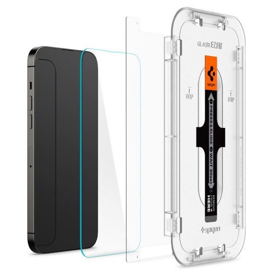 Set 2 folii sticla cu sistem de montare Case friendly Spigen GLAStR EZ FIT compatibil cu iPhone 14 Pro (Spigen, Ingredi) by www.silkase.ro Set 2 folii sticla cu sistem de montare Case friendly Spigen GLAStR EZ FIT compatibil cu iPhone 14 Pro (Ingredi, AGL05214) by www.silkase.ro