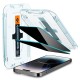 Set 2 folii sticla cu sistem de montare Case friendly Spigen GLAStR EZ FIT compatibil cu iPhone 14 Pro Privacy (Ingredi, AGL05215) by www.silkase.ro