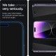 Set 2 folii sticla cu sistem de montare Case friendly Spigen GLAStR EZ FIT compatibil cu iPhone 14 Pro Privacy (Ingredi, AGL05215) by www.silkase.ro