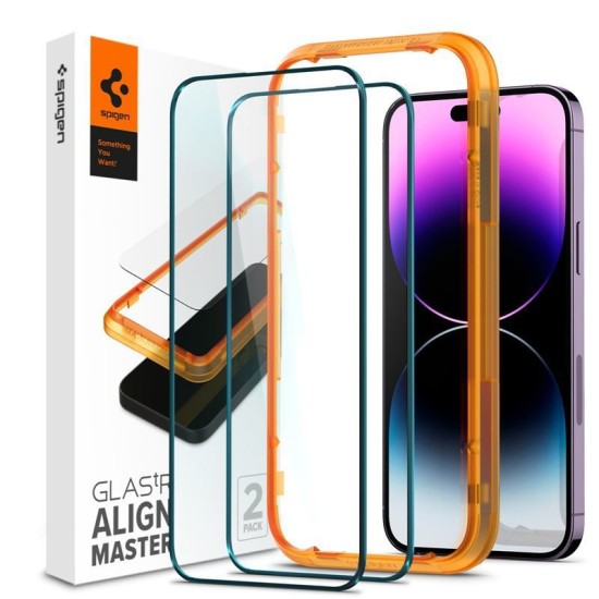Folie pentru iPhone 14 Pro (set 2) - Spigen Glas.TR Align Master - Black (Spigen, Ingredi) by www.silkase.ro Folie pentru iPhone 14 Pro (set 2) - Spigen Glas.TR Align Master - Black (Ingredi, AGL05216) by www.silkase.ro