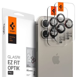 Set 6 protectii sticla camera foto Spigen Optik EZ FIT L Series compatibil cu iPhone 14 Pro / 14 Pro Max / 15 Pro / 15 Pro Max / 16 Pro / 16 Pro Max Black