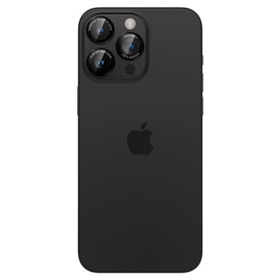 Set 6 protectii sticla camera foto Spigen Optik EZ FIT L Series compatibil cu iPhone 14 Pro / 14 Pro Max / 15 Pro / 15 Pro Max / 16 Pro / 16 Pro Max Black (Ingredi, AGL05217) by www.silkase.ro