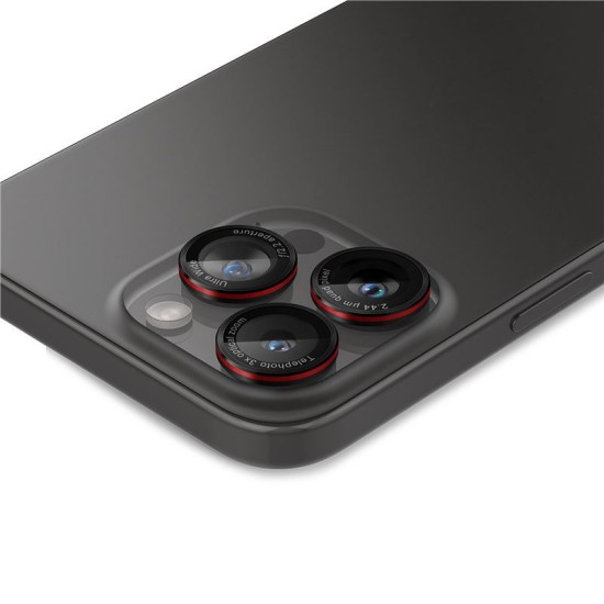 Set 6 protectii sticla camera foto Spigen Optik EZ FIT L Series compatibil cu iPhone 14 Pro / 14 Pro Max / 15 Pro / 15 Pro Max / 16 Pro / 16 Pro Max Black (Ingredi, AGL05217) by www.silkase.ro