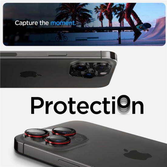 Set 6 protectii sticla camera foto Spigen Optik EZ FIT L Series compatibil cu iPhone 14 Pro / 14 Pro Max / 15 Pro / 15 Pro Max / 16 Pro / 16 Pro Max Black (Ingredi, AGL05217) by www.silkase.ro