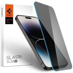 Folie sticla transparenta Case friendly Spigen GLAStR SLIM compatibila cu iPhone 14 Pro Privacy