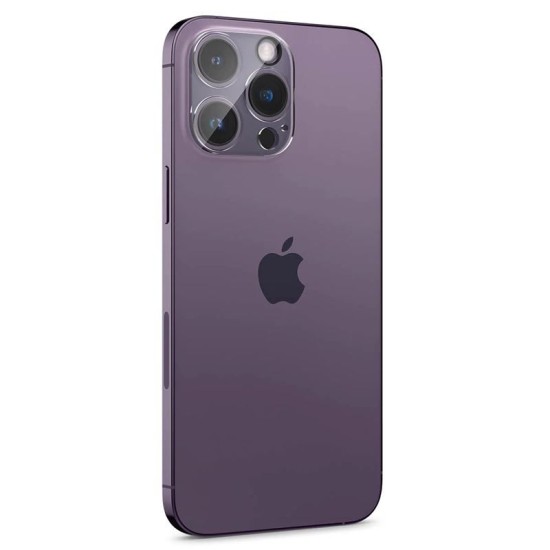 Set 2 folii sticla camera foto Spigen Optik compatibil cu iPhone 14 Pro / 14 Pro Max Clear (Ingredi, AGL05228) by www.silkase.ro