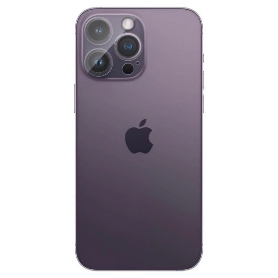 Set 2 folii sticla camera foto Spigen Optik compatibil cu iPhone 14 Pro / 14 Pro Max Clear (Ingredi, AGL05228) by www.silkase.ro