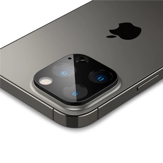 Set 2 folii sticla camera foto Spigen Optik compatibil cu iPhone 14 Pro / 14 Pro Max / 15 Pro / 15 Pro Max / 16 Pro / 16 Pro Max Black (Ingredi, AGL05273) by www.silkase.ro