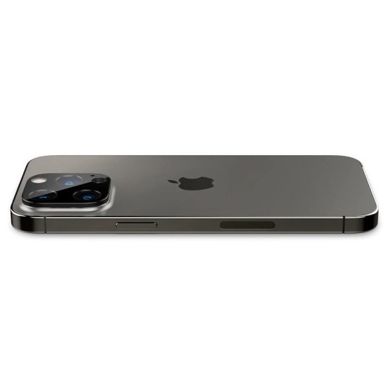 Set 2 folii sticla camera foto Spigen Optik compatibil cu iPhone 14 Pro / 14 Pro Max / 15 Pro / 15 Pro Max / 16 Pro / 16 Pro Max Black (Ingredi, AGL05273) by www.silkase.ro