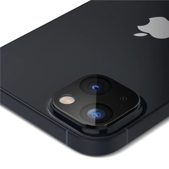 Set 2 folii sticla camere Spigen Optik Pro pentru iPhone 14/14 Plus, negru, full cover (iPhone 14, AGL05274) by www.silkase.ro