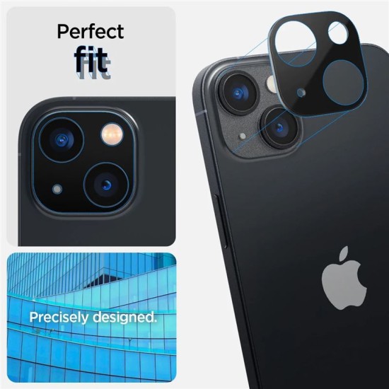 Set 2 folii sticla camere Spigen Optik Pro pentru iPhone 14/14 Plus, negru, full cover (iPhone 14, AGL05274) by www.silkase.ro