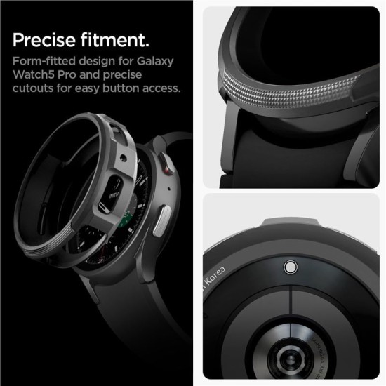 Husa pentru Samsung Galaxy Watch5 Pro (45mm), Spigen Liquid Air, Matte Black (Spigen, Ingredi) by www.silkase.ro Husa pentru Samsung Galaxy Watch5 Pro (45mm), Spigen Liquid Air, Matte Black (Ingredi, ACS05185) by www.silkase.ro