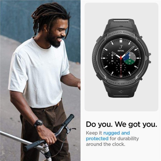 Curea Spigen Rugged Armor pentru Samsung Galaxy Watch 5 Pro (45 mm) Negru (Ingredi, ACS05301) by www.silkase.ro
