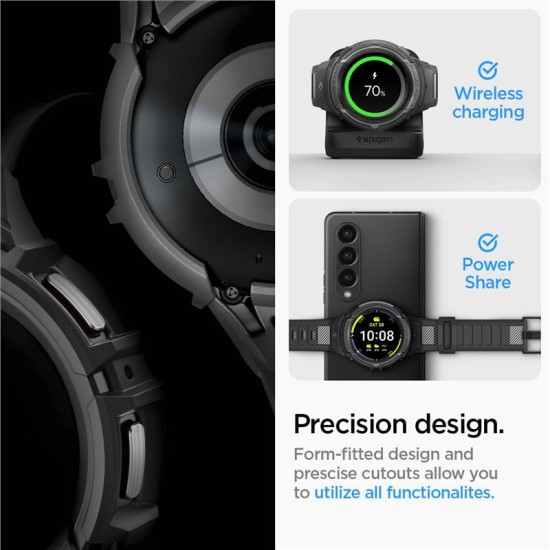 Curea Spigen Rugged Armor pentru Samsung Galaxy Watch 5 Pro (45 mm) Negru (Ingredi, ACS05301) by www.silkase.ro