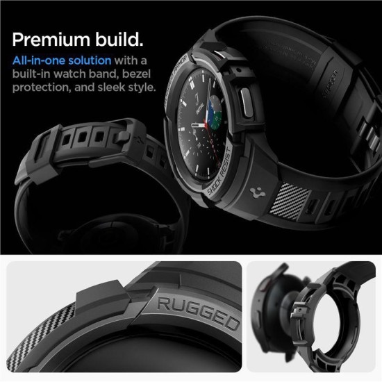 Curea Spigen Rugged Armor pentru Samsung Galaxy Watch 5 Pro (45 mm) Negru (Ingredi, ACS05301) by www.silkase.ro