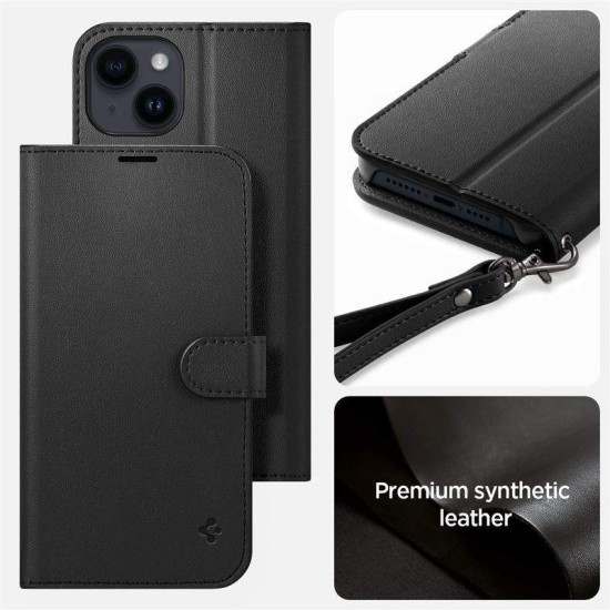 Husa cu snur Spigen Wallet S compatibila cu iPhone 14 Black (Spigen, iPhone 14) by www.silkase.ro Husa cu snur Spigen Wallet S compatibila cu iPhone 14 Black (iPhone 14, ACS05421) by www.silkase.ro