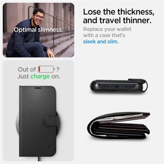 Husa cu snur Spigen Wallet S compatibila cu iPhone 14 Black (Spigen, iPhone 14) by www.silkase.ro Husa cu snur Spigen Wallet S compatibila cu iPhone 14 Black (iPhone 14, ACS05421) by www.silkase.ro