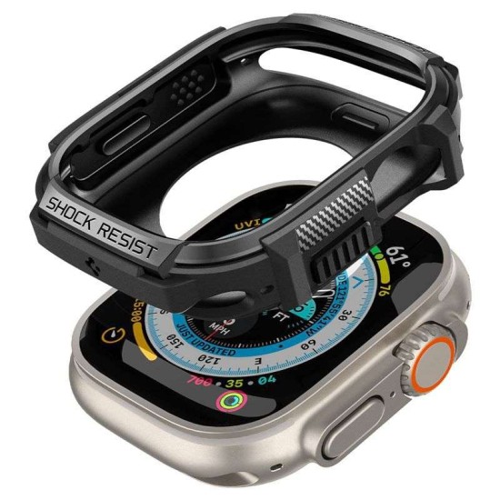 Husa Spigen Rugged Armor compatibila cu Apple Watch Ultra/Ultra 2 49mm Matte Black (Spigen, Ingredi) by www.silkase.ro Husa Spigen Rugged Armor compatibila cu Apple Watch Ultra/Ultra 2 49mm Matte Black (Ingredi, ACS05456) by www.silkase.ro