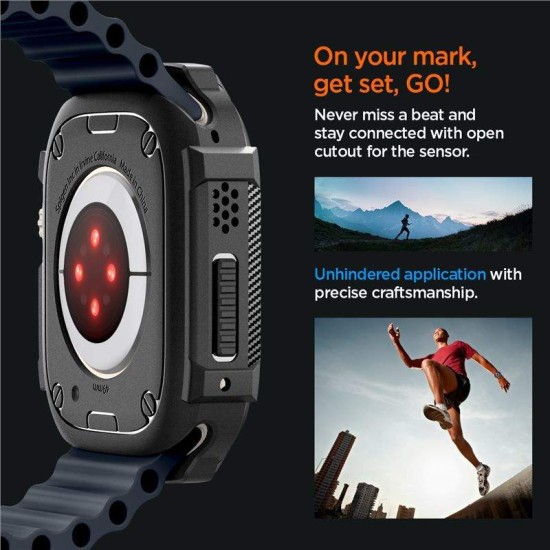 Husa Spigen Rugged Armor compatibila cu Apple Watch Ultra/Ultra 2 49mm Matte Black (Spigen, Ingredi) by www.silkase.ro Husa Spigen Rugged Armor compatibila cu Apple Watch Ultra/Ultra 2 49mm Matte Black (Ingredi, ACS05456) by www.silkase.ro