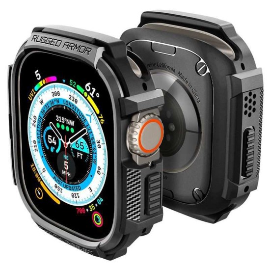 Husa Spigen Rugged Armor compatibila cu Apple Watch Ultra/Ultra 2 49mm Matte Black (Spigen, Ingredi) by www.silkase.ro Husa Spigen Rugged Armor compatibila cu Apple Watch Ultra/Ultra 2 49mm Matte Black (Ingredi, ACS05456) by www.silkase.ro