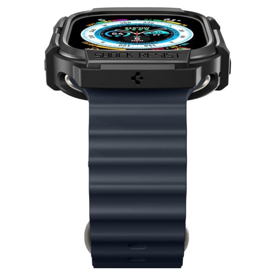 Husa Spigen Rugged Armor compatibila cu Apple Watch Ultra/Ultra 2 49mm Matte Black (Spigen, Ingredi) by www.silkase.ro Husa Spigen Rugged Armor compatibila cu Apple Watch Ultra/Ultra 2 49mm Matte Black (Ingredi, ACS05456) by www.silkase.ro