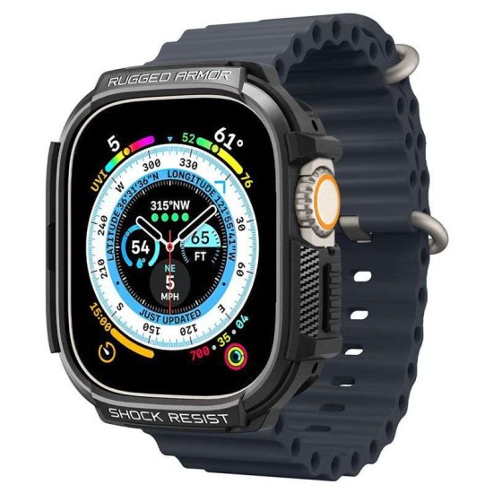 Husa Spigen Rugged Armor compatibila cu Apple Watch Ultra/Ultra 2 49mm Matte Black (Spigen, Ingredi) by www.silkase.ro Husa Spigen Rugged Armor compatibila cu Apple Watch Ultra/Ultra 2 49mm Matte Black (Ingredi, ACS05456) by www.silkase.ro