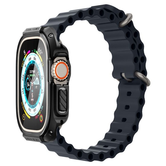 Husa Spigen Tough Armor compatibila cu Apple Watch Ultra 49mm Black (Ingredi, ACS05457) by www.silkase.ro