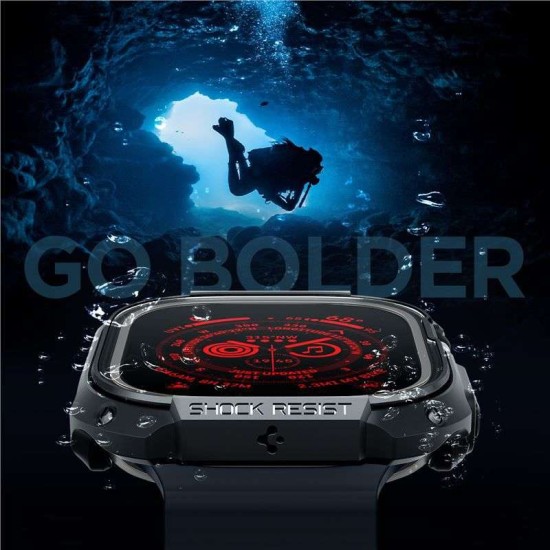 Husa Spigen Tough Armor compatibila cu Apple Watch Ultra 49mm Black (Ingredi, ACS05457) by www.silkase.ro