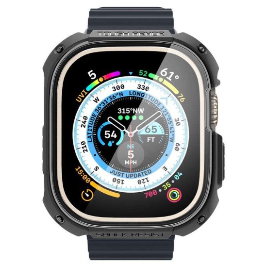 Husa Spigen Tough Armor compatibila cu Apple Watch Ultra 49mm Black (Ingredi, ACS05457) by www.silkase.ro