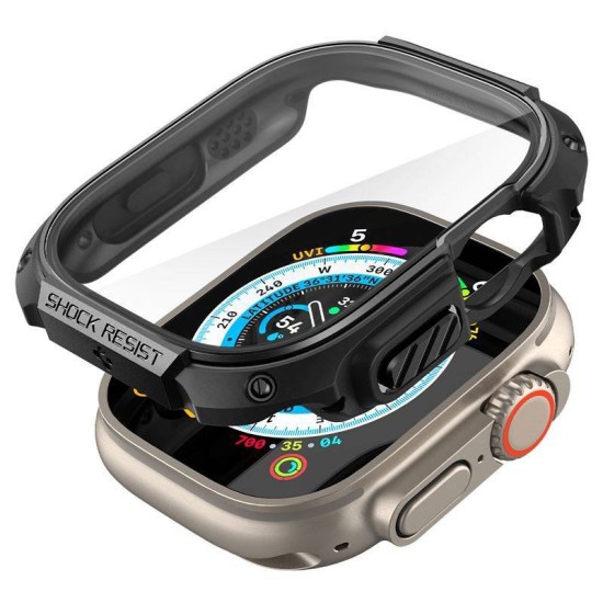 Husa Spigen Tough Armor compatibila cu Apple Watch Ultra 49mm Black (Ingredi, ACS05457) by www.silkase.ro