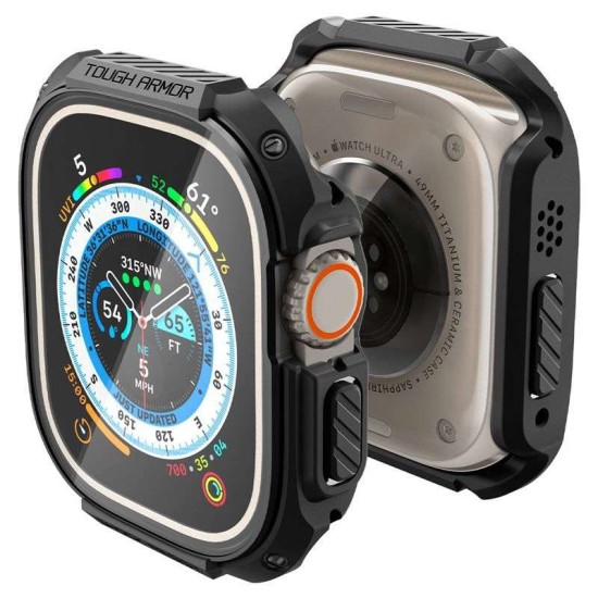 Husa Spigen Tough Armor compatibila cu Apple Watch Ultra 49mm Black (Ingredi, ACS05457) by www.silkase.ro