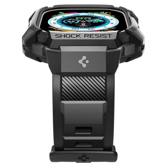 Husa Spigen Rugged Armor Pro compatibila cu Apple Watch Ultra 49mm Black (Ingredi, ACS05460) by www.silkase.ro