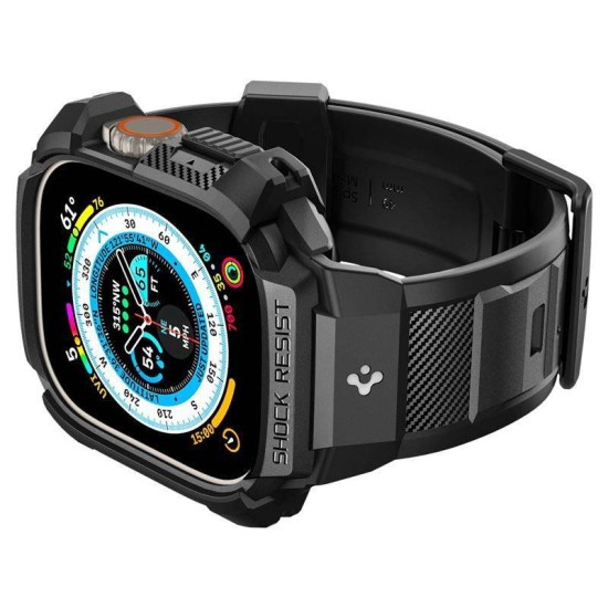 Husa Spigen Rugged Armor Pro compatibila cu Apple Watch Ultra 49mm Black (Ingredi, ACS05460) by www.silkase.ro
