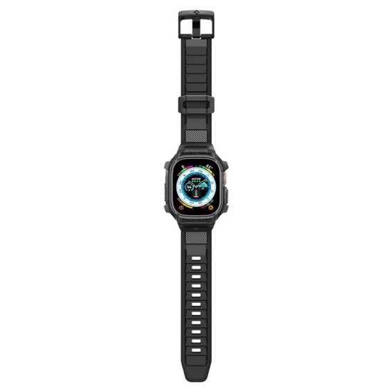 Husa Spigen Rugged Armor Pro compatibila cu Apple Watch Ultra 49mm Black (Ingredi, ACS05460) by www.silkase.ro