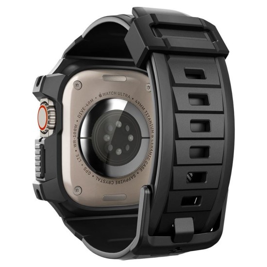 Husa Spigen Rugged Armor Pro compatibila cu Apple Watch Ultra 49mm Black (Ingredi, ACS05460) by www.silkase.ro